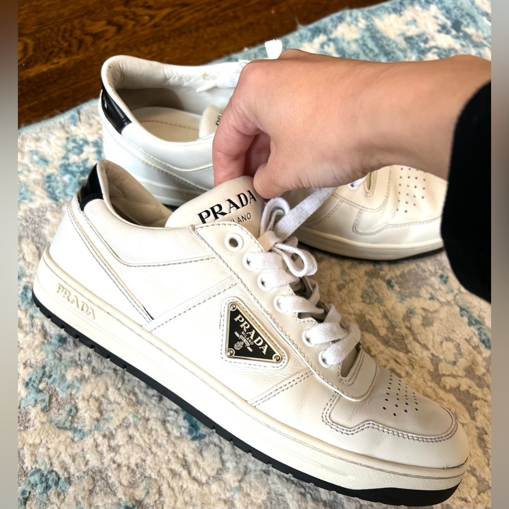 Prada low top white leather sneakers 39.5 EU - Picture 6 of 13